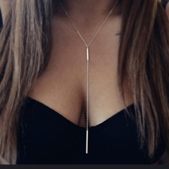 πNew! Long bar pendant necklace minimalist yπ - Picture 2 of 6